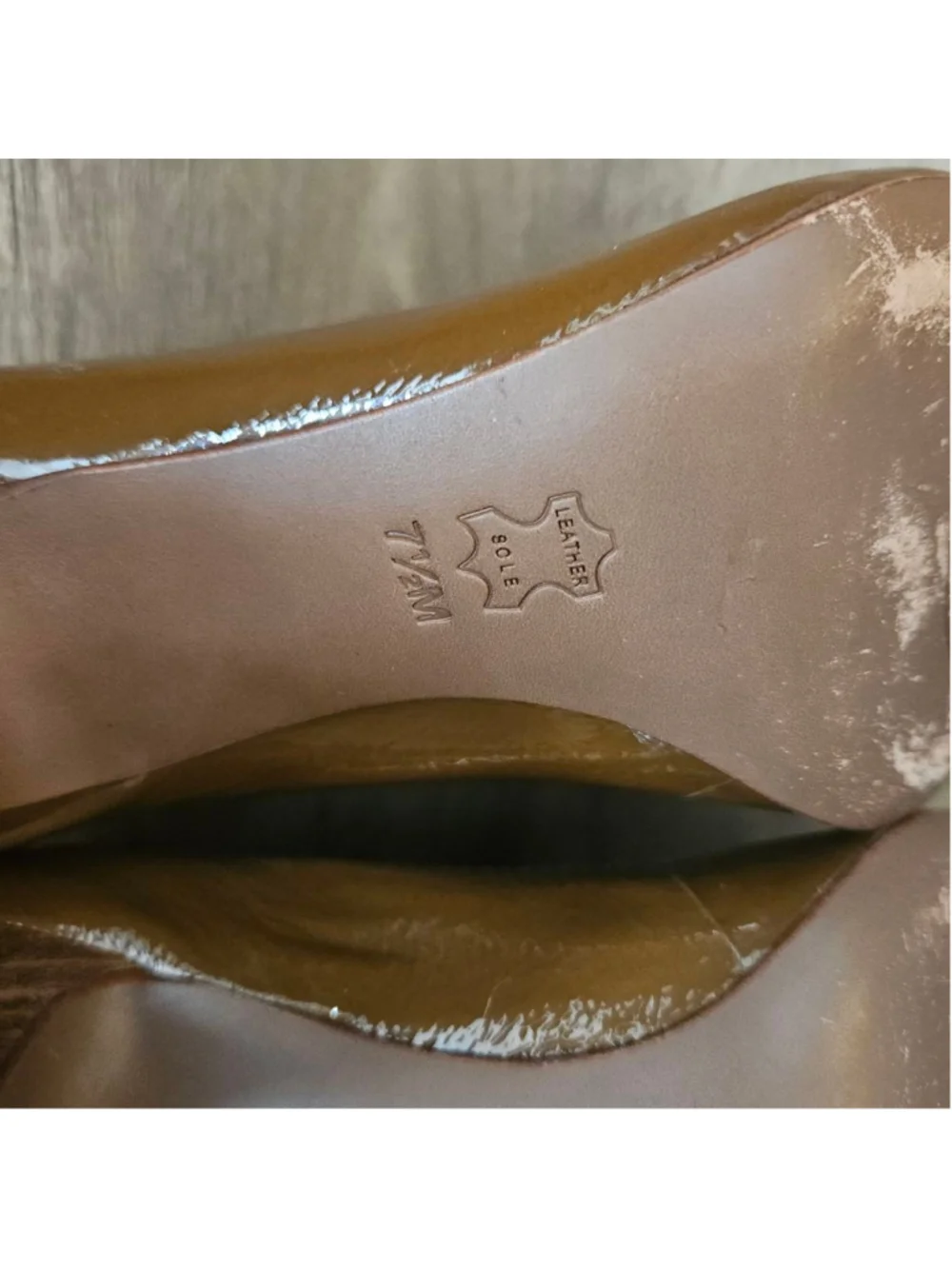 Tory Burch Brown Leather Caroline Reva Scrunch Pumps Womens 7.5
